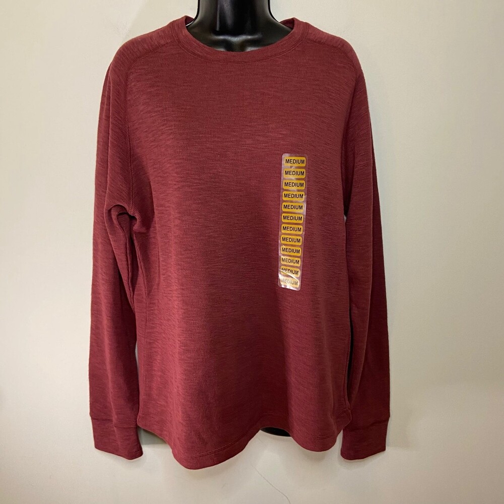 Banana Republic Red Burgundy Long Sleeve Crewneck Shirt Sweater Sz Medium